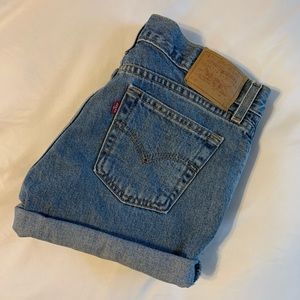 Rolled Levi Denim Shorts